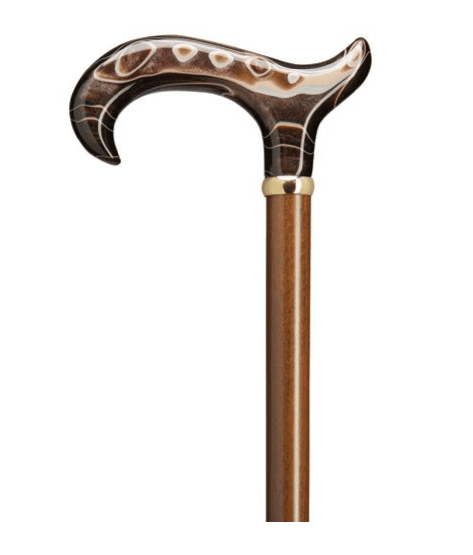 Brown Swirl Lucite Derby on Walnut shaft, Ladies 36