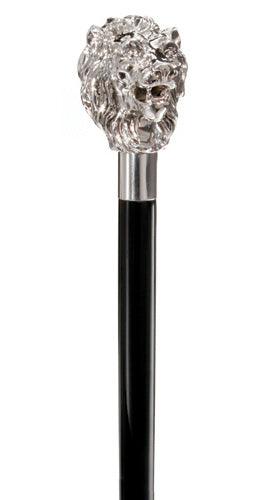 Leo the Lion Cat 925 Sterling Silver Handle Walking Stick 36