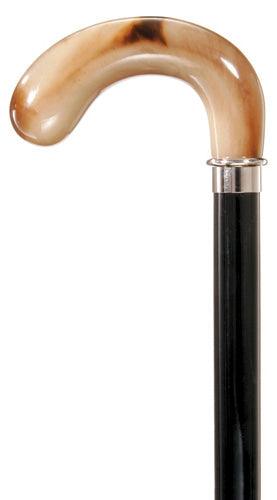 OXBOW, molded w/swirls Opera handle, black wood walking cane 36
