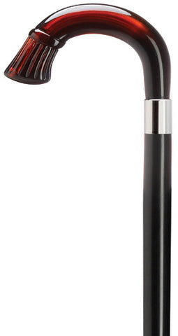 Unisex Crook Handle with Crown Nose Walking Cane, Shell 36