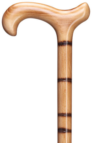Stepped & Scorched Jambis Beechwood Derby Walking cane, Men's 36