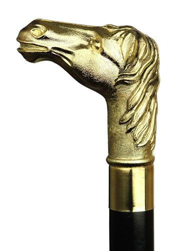 Ladies Golf Shape Horse Head Gold Nylon Walking Stick