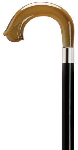 Unisex Crook Handle with Carved Nose, Horn 36