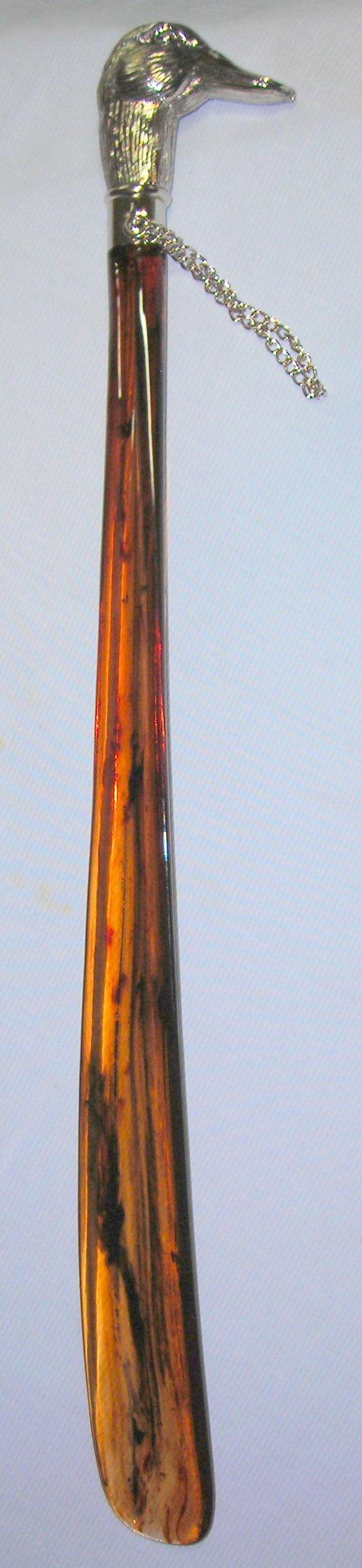 Silver Nickle Duck Head, Tortoiseshell Shoe Horn, 20