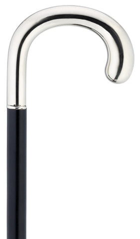 Elegant Ladies' Alpacca Silver Bulb Nose Crook Handle Walking Cane with Maple Shaft