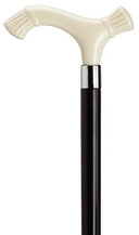White Ivory Carved Unisex Fritz Derby, Black Shaft 36