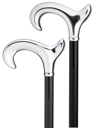 Bright Shiny Silver Chrome ergonomic RIGHT, black wood shaft 36