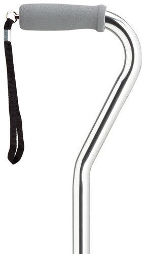 Ladies Silver Chrome Offset Cane, adj 30-39