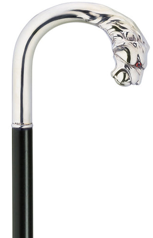 Lion's Head with Ball Walking Cane - Alpacca & Black Maple, 36