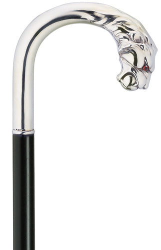 Lion's Head with Ball Walking Cane - Alpacca & Black Maple, 36