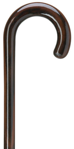 Genuine Clear Lacquered Ebony Wood Crook Walking Cane, men's 36