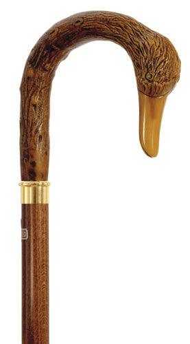 Ducky duck bird molded handle, brown wood shaft 36