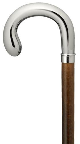 Chrome Silver Nylon Crook, walnut stained wood shaft 36