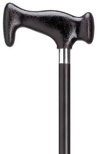 Unisex Escort "J" Handle Walking Cane, black aluminum, non-adjustable 36" - Canes Galore