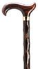 WIDE DERBY HANDLE, CONGO WOOD SHAFT WALKING CANE, ERGONOMIC 36