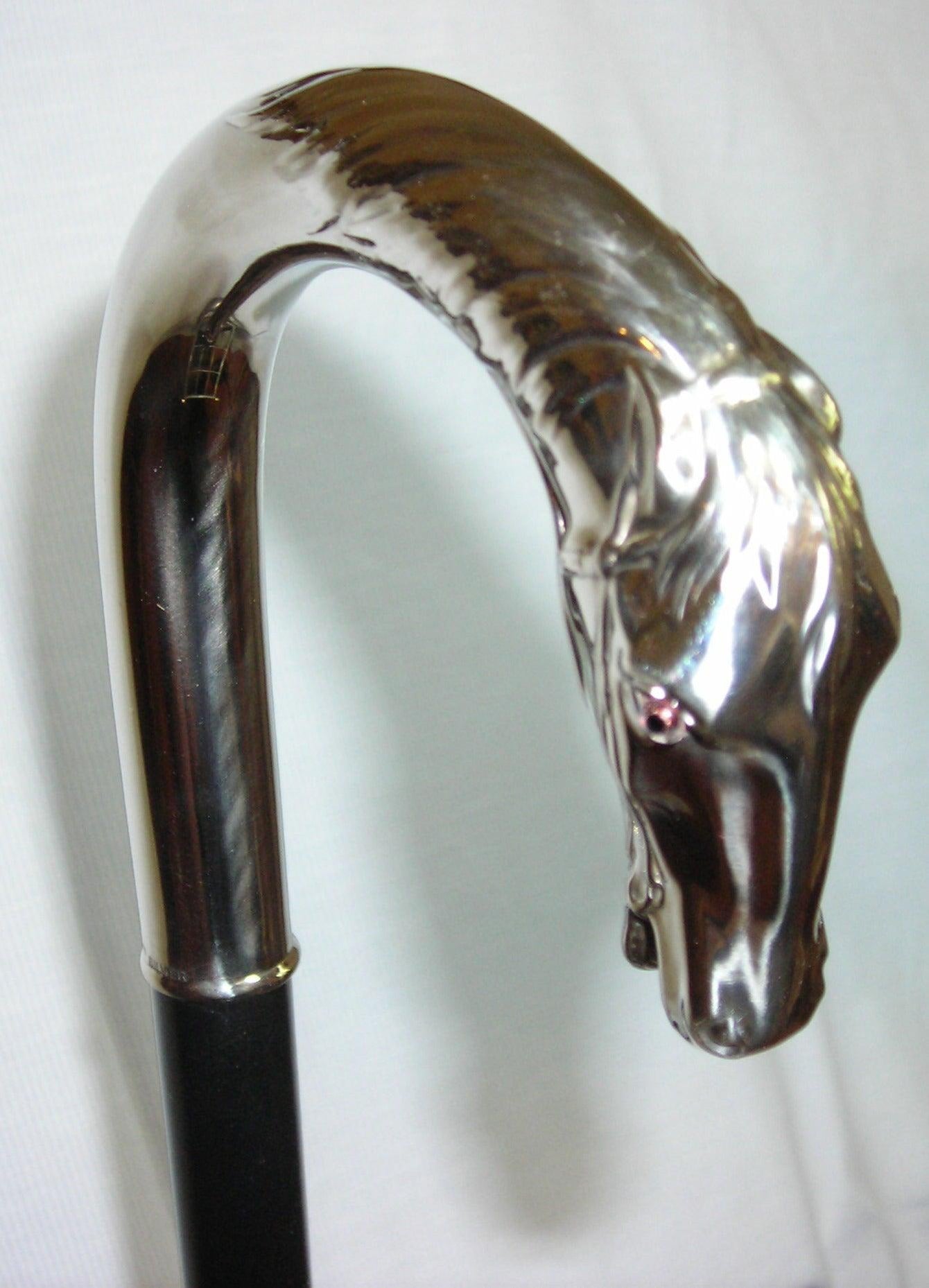 Alpacca Horse Head Crook on Black Maple Shaft, Men's 36
