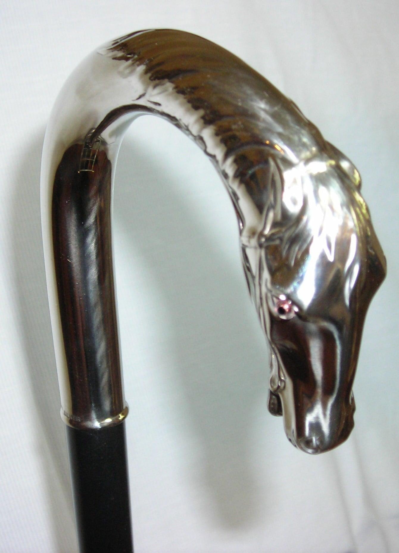 Alpacca Horse Head Crook on Black Maple Shaft, Men's  36