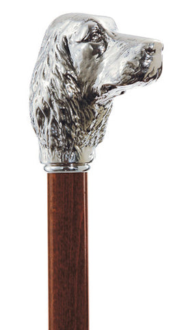 Silver Plated Irish Setter Dog Handle Walking Stick 36