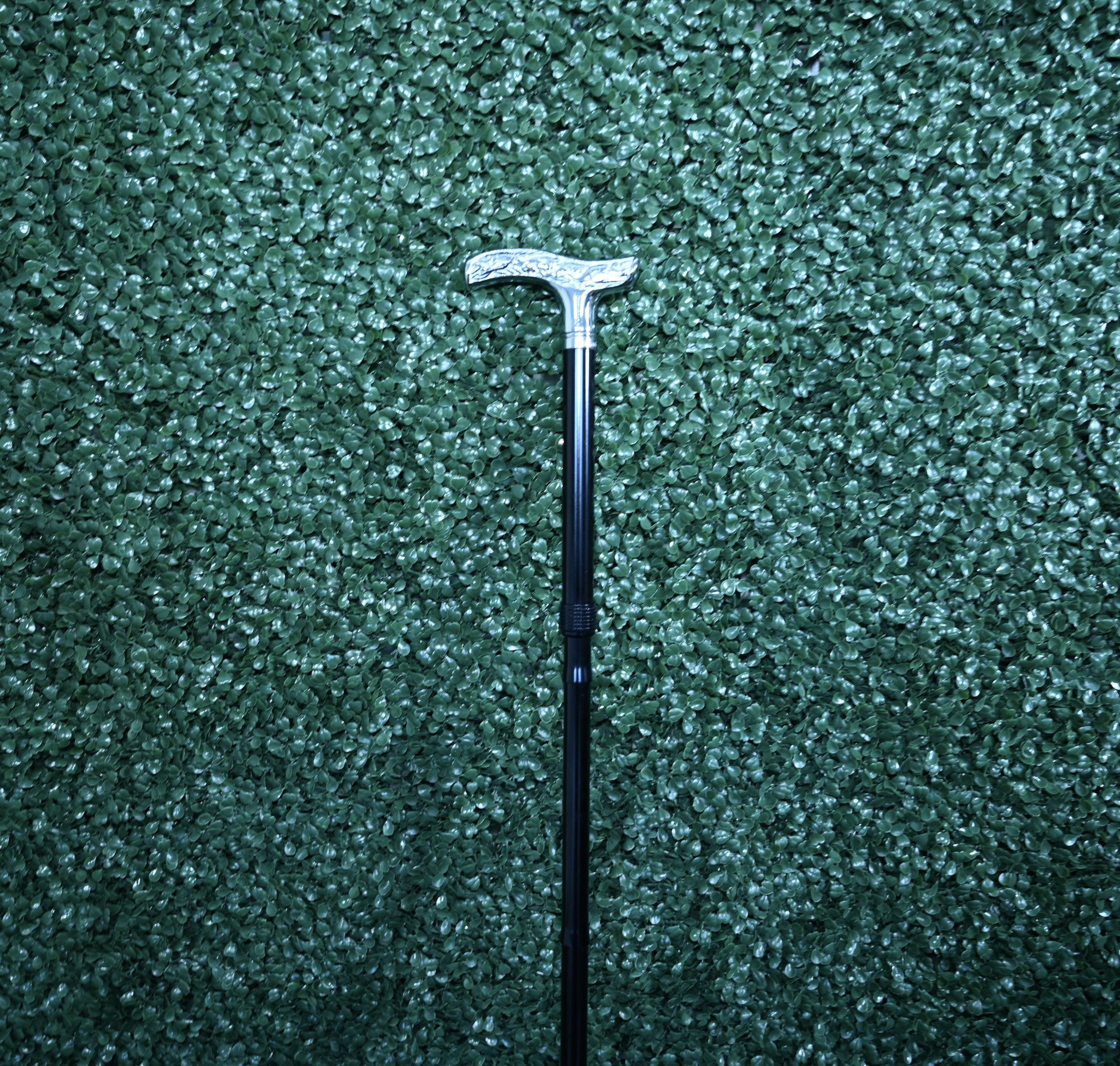 Adjustable Travel Walking Cane with Chrome Handle and Convenient Wallet Feature - Canes Galore