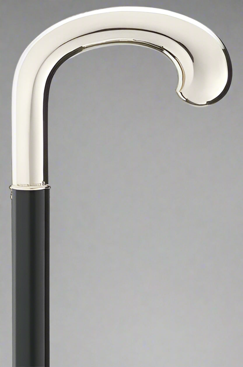 Alpacca silver opera handle walking stick on a black maple shaft