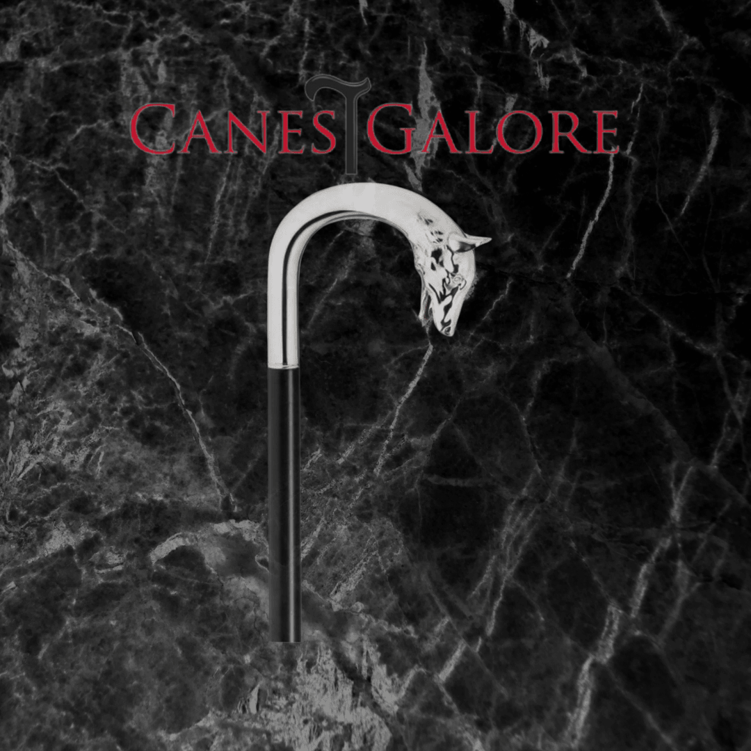 Unleash Your Dark Side with the Alpacca Wolf Dog 'Dark Shadows' Barnabas Collins Walking Cane - Canes Galore