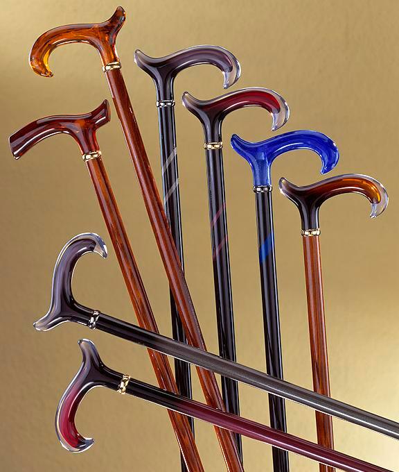 Colorful Acrylic Handle Derby Canes - Canes Galore