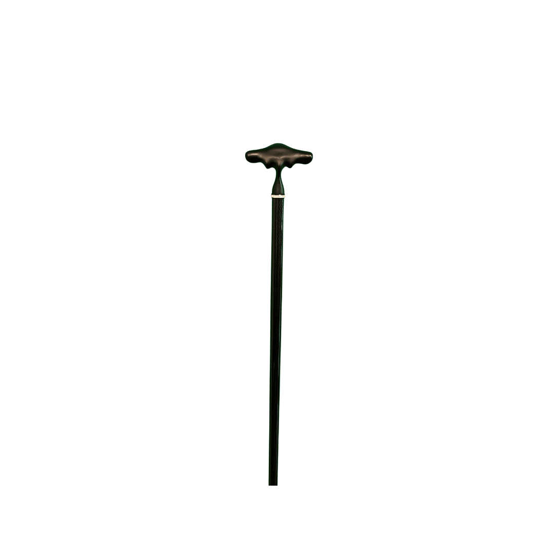 Flat Palm Sleek Black Walking Cane Contemporary Design Canes Galore