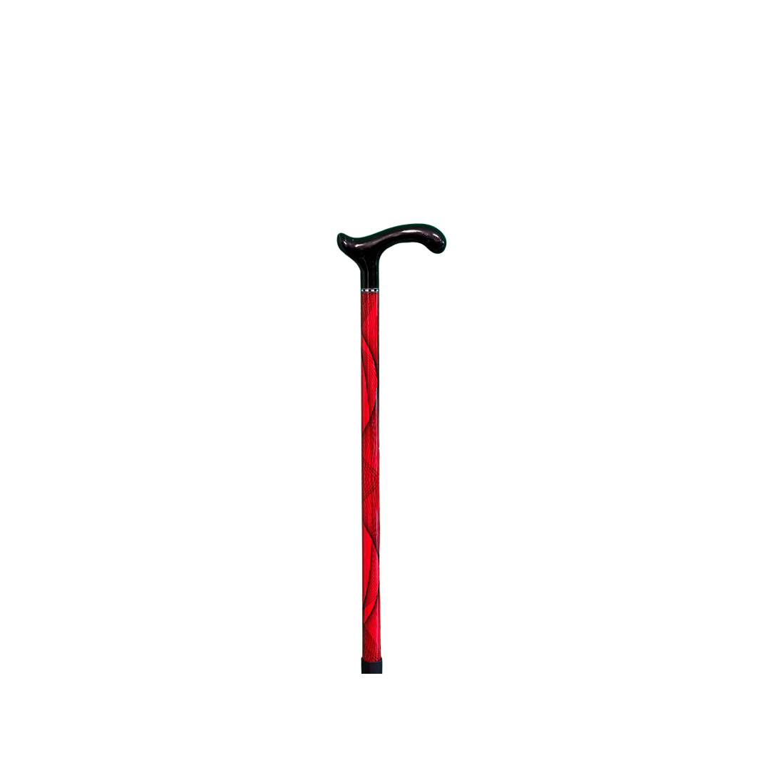 Back Grip Red Infused Adjustable Walking Cane | Stylish & Functional - Canes Galore