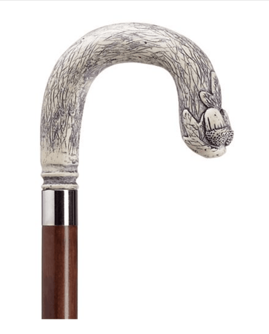 Antique Shepherd's Crook Scrimshaw on Walnut Shaft 37