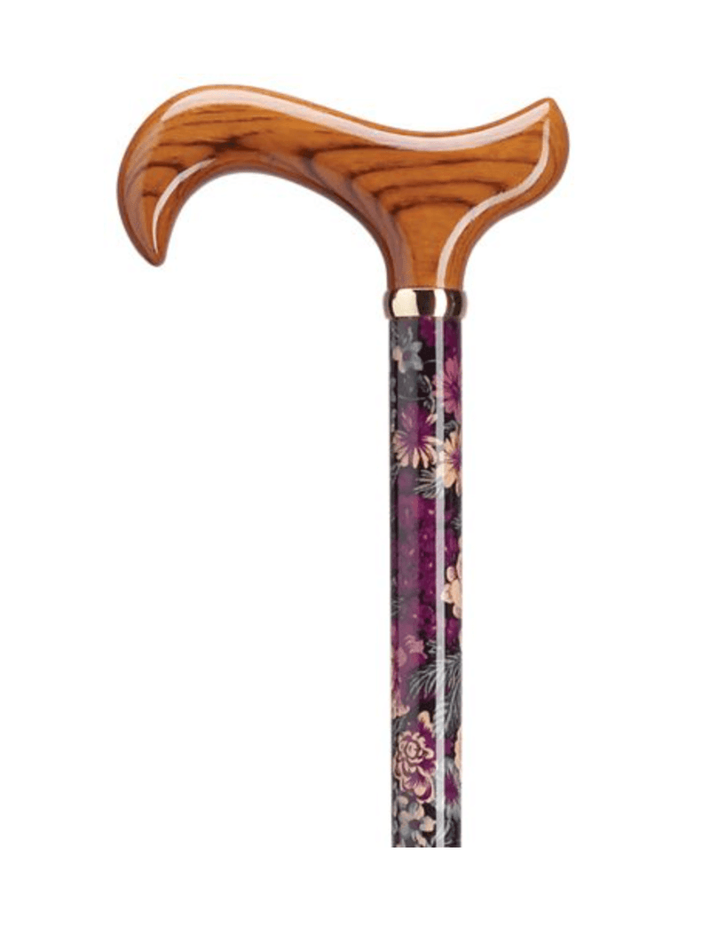 Lavender Lace Walking Cane | Scorched Wood Handle, 35” – Elegant & Stylish - Canes Galore
