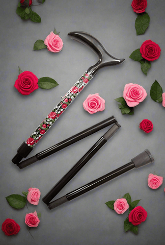 NuFritz Rose Garden Carbon Fiber Folding Adjustable Cane - Canes Galore