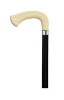 Einstein Ivory Opera handle black shaft walking stick 36