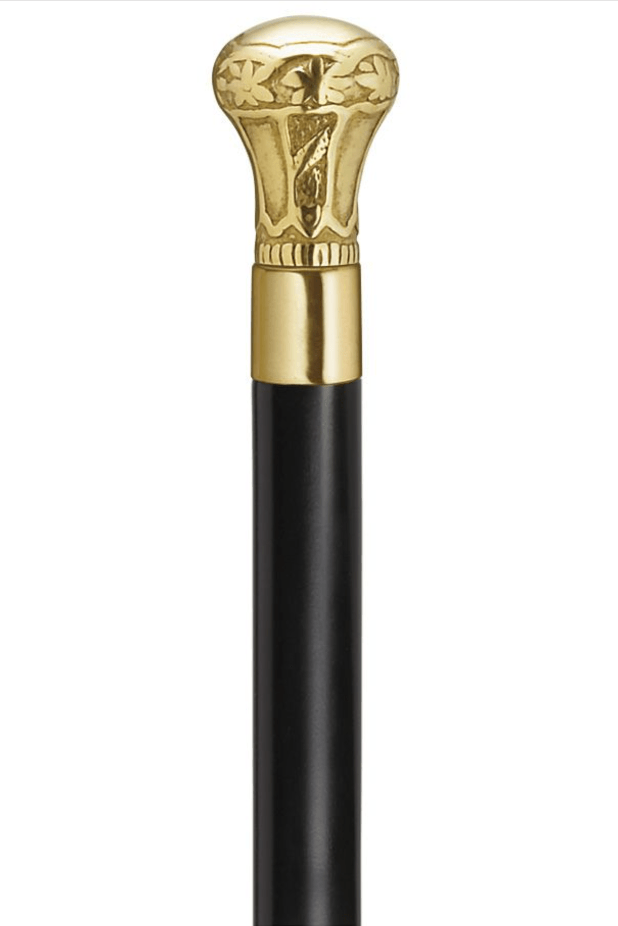 Regal Brass Knob Walking Stick, black maple 36" - Canes Galore