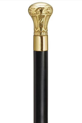 Regal Brass Knob Walking Stick, black maple 36