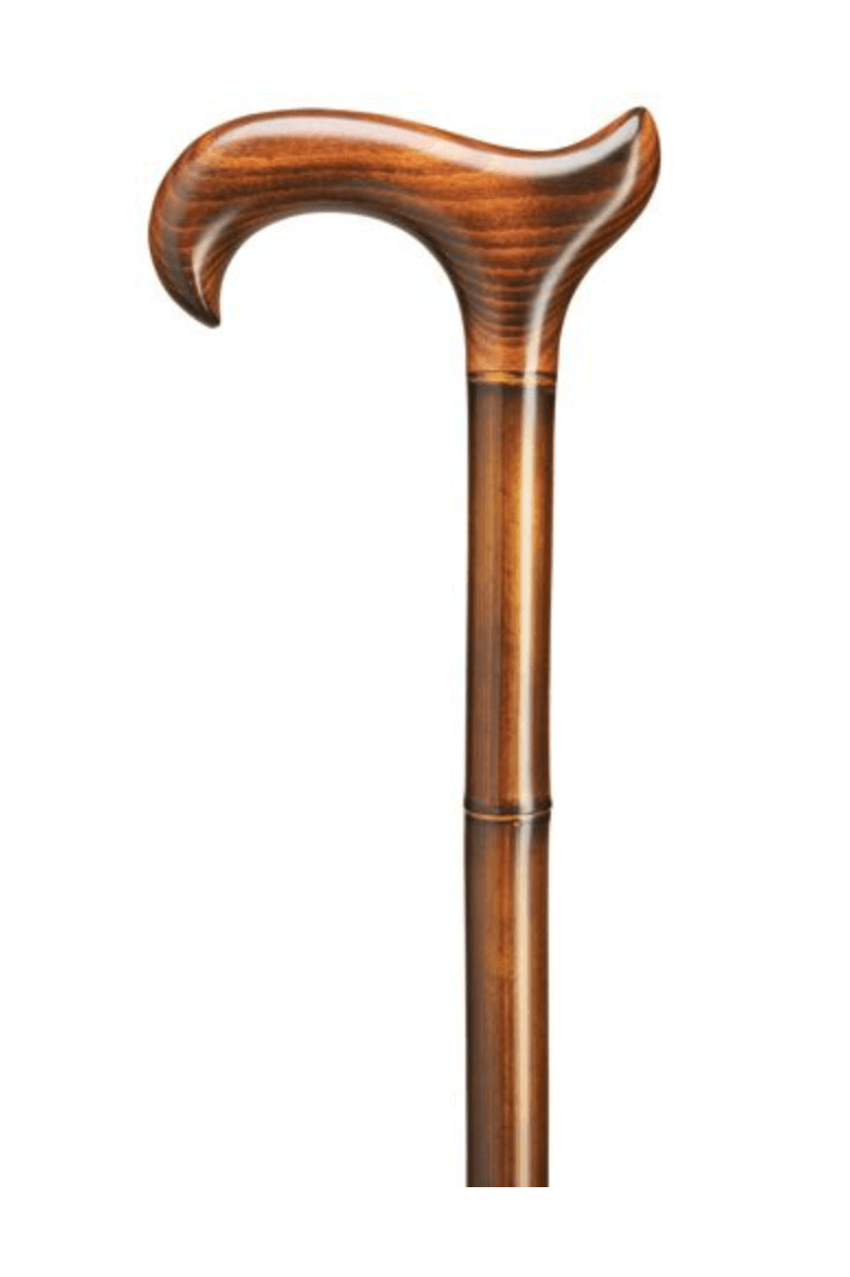 Extra Wide Ergonomic Derby Handle Cane - Genuine Bamboo, 36" | Canes Galore - Canes Galore
