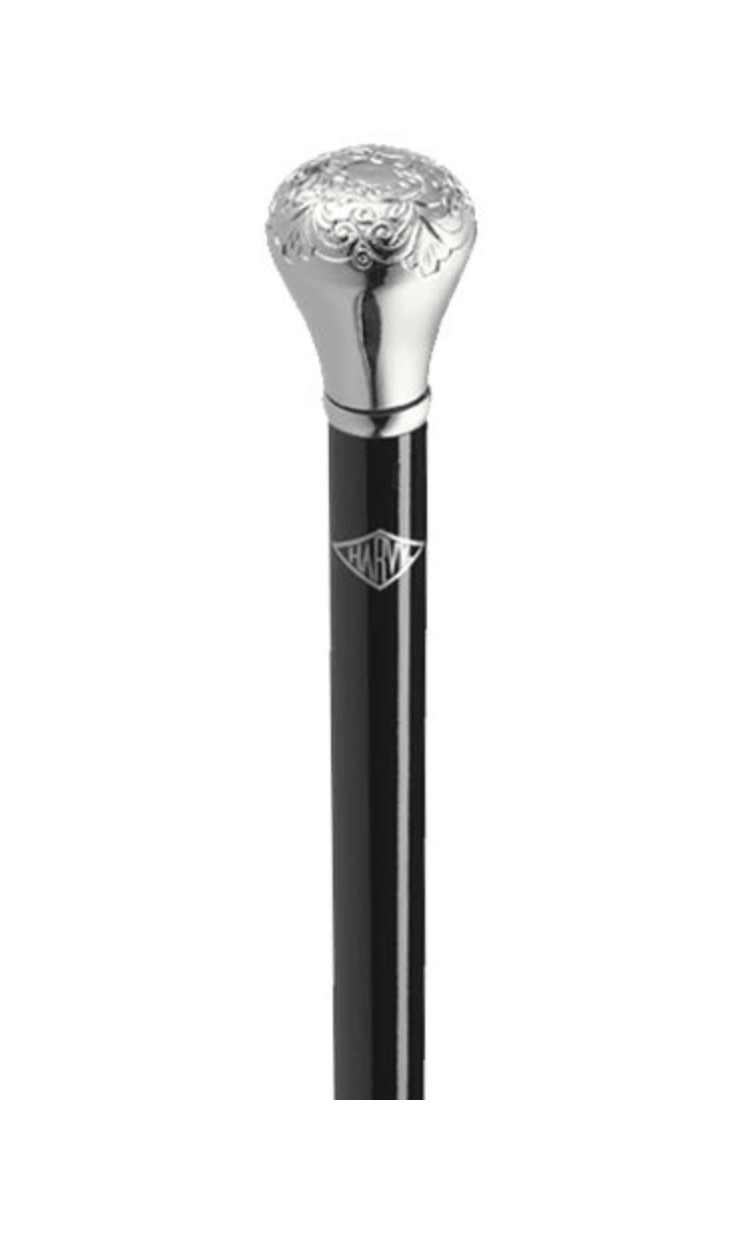 Gambler Embossed Chrome Knob Formal Walking Stick 36.5" | Canes Galore - Canes Galore