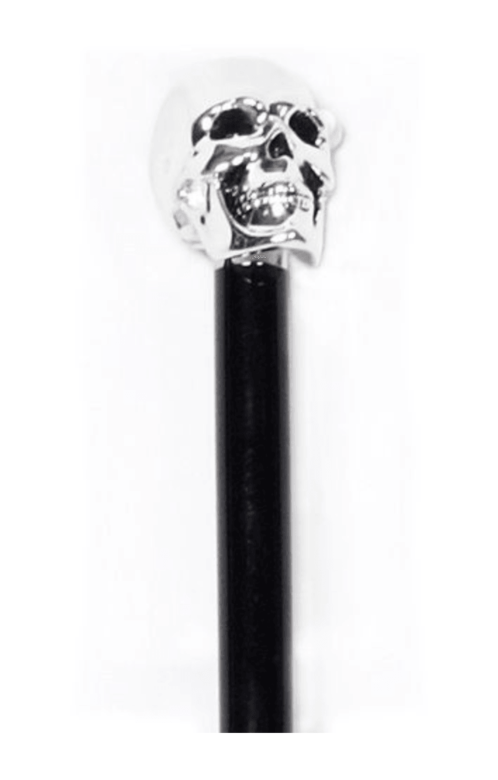 Gothic Silver Skull Cane | Stylish & Edgy Walking Aid - Canes Galore - Canes Galore
