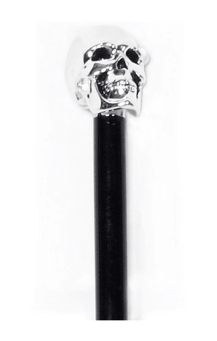 Gothic Silver Skull Cane | Stylish & Edgy Walking Aid - Canes Galore