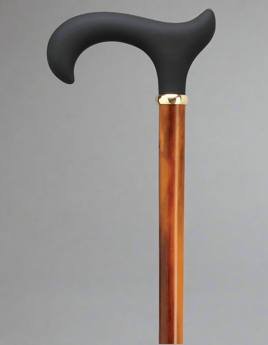 Ergonomic Soft Touch Derby Walking Cane | Scorched Ashwood - Canes Galore - Canes Galore