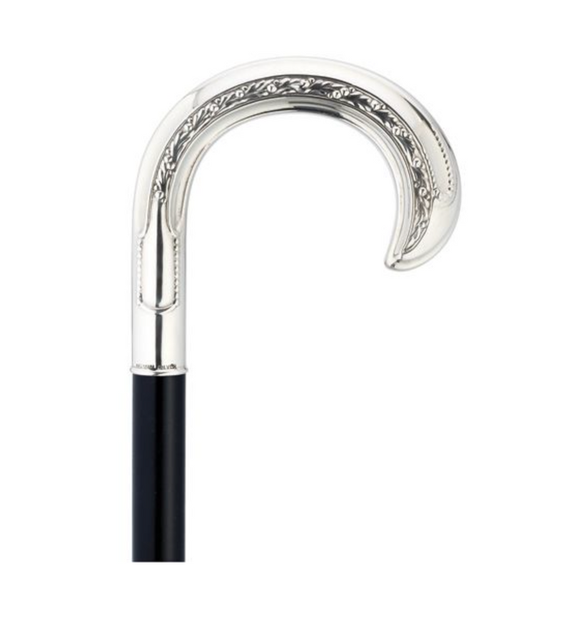 Men's Alpacca "Waves of Grain" Crook Handle Walking Cane - Canes Galore