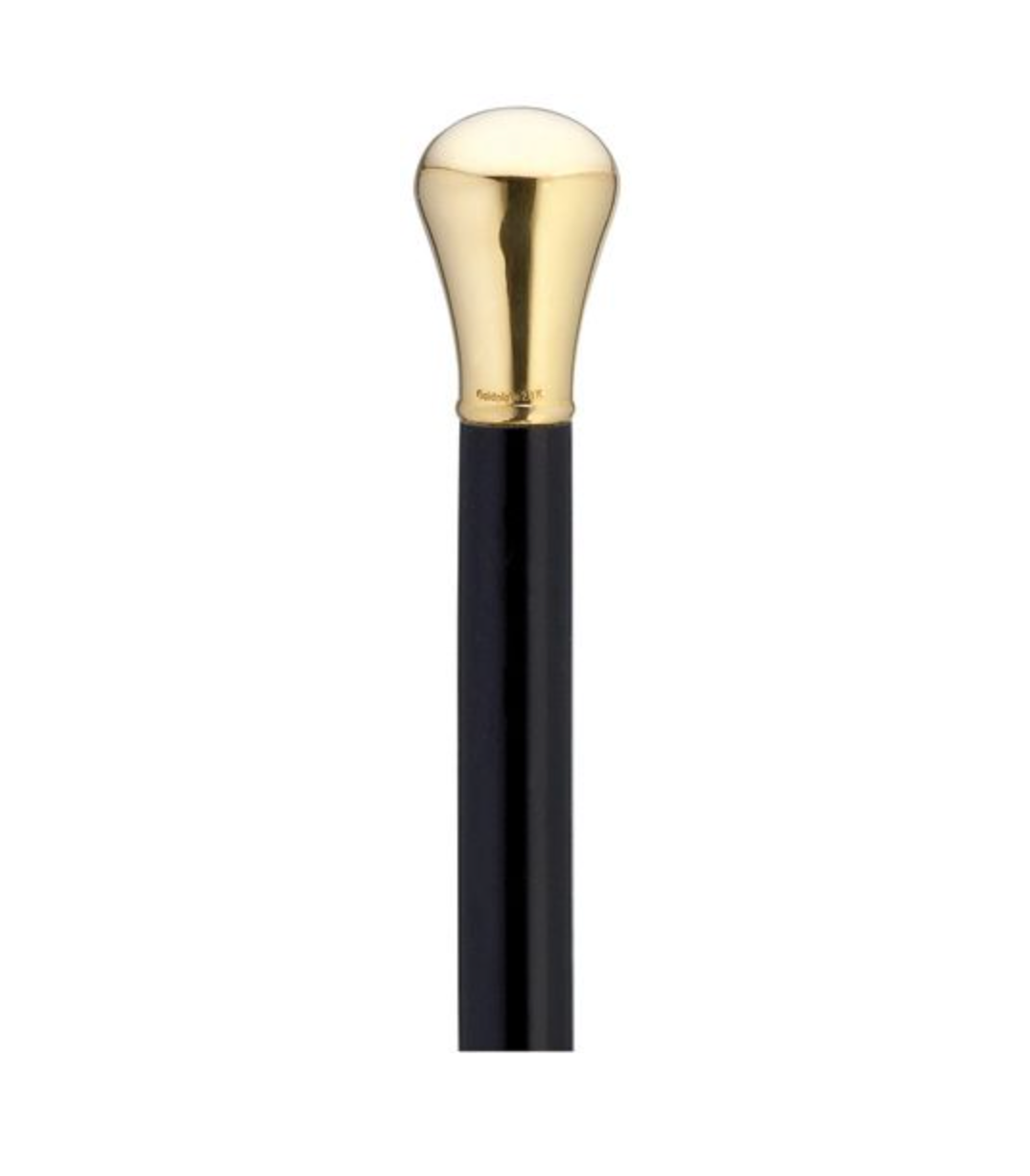 Ladies 14 kt Gold Plated Cap, Genuine Walking Stick - Canes Galore
