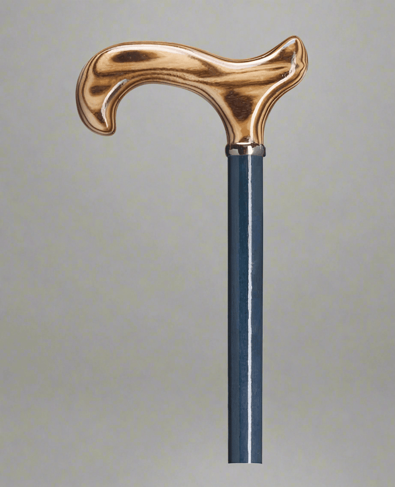Stylish 'Blue Jeans' Derby Walking Cane for Men | Casual Elegance & Comfort - Canes Galore