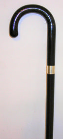 Ladies French High Gloss Ebony Crook, Gold Plate Band 36