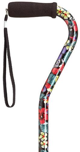 Night Flowers Print Offset Adjustable Walking Cane 30-39