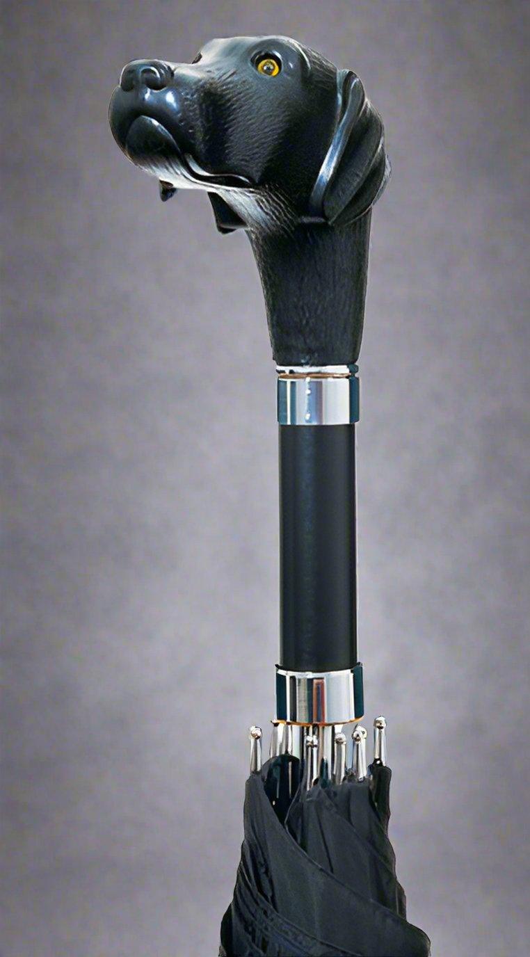 SCOUT Labrador Black Lab Dog Handle Umbrella | 36" Black Canopy - Canes Galore - Canes Galore