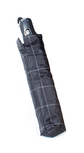 Mini Folding Umbrella Black/Charcoal Plaid