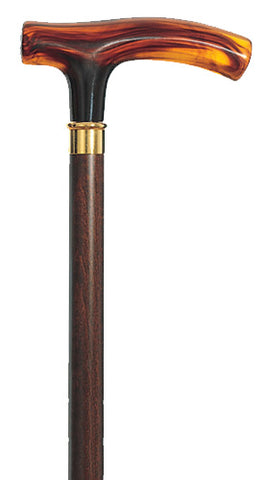 SUNRISE molded FRITZ handle, walnut brown wood shaft 36