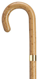 Ladies Malacca stained maple crook, gold plate band 36