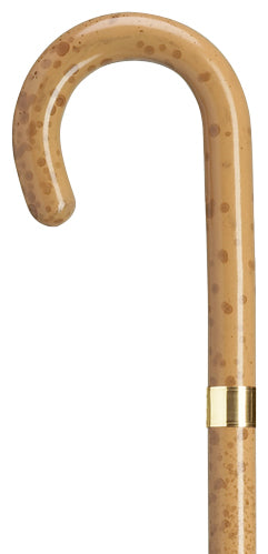 Ladies Malacca stained maple crook, gold plate band 36