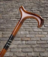 Cherry Triple Ring 'Casino' Derby Walking Cane, unisex 36" - Canes Galore